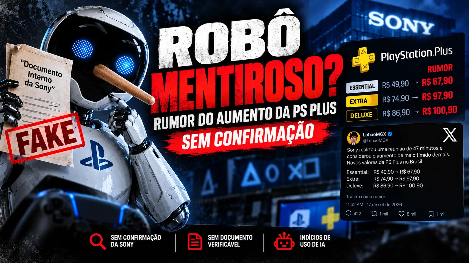 Suposto vazamento da PS Plus levanta suspeitas: fonte é perfil pró-Xbox e documento não aparece