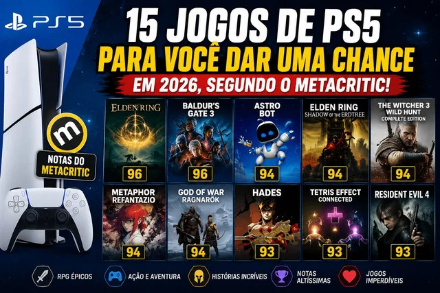 15 jogos de PS5 que continuam entre os melhores de 2026, segundo o Metacritic