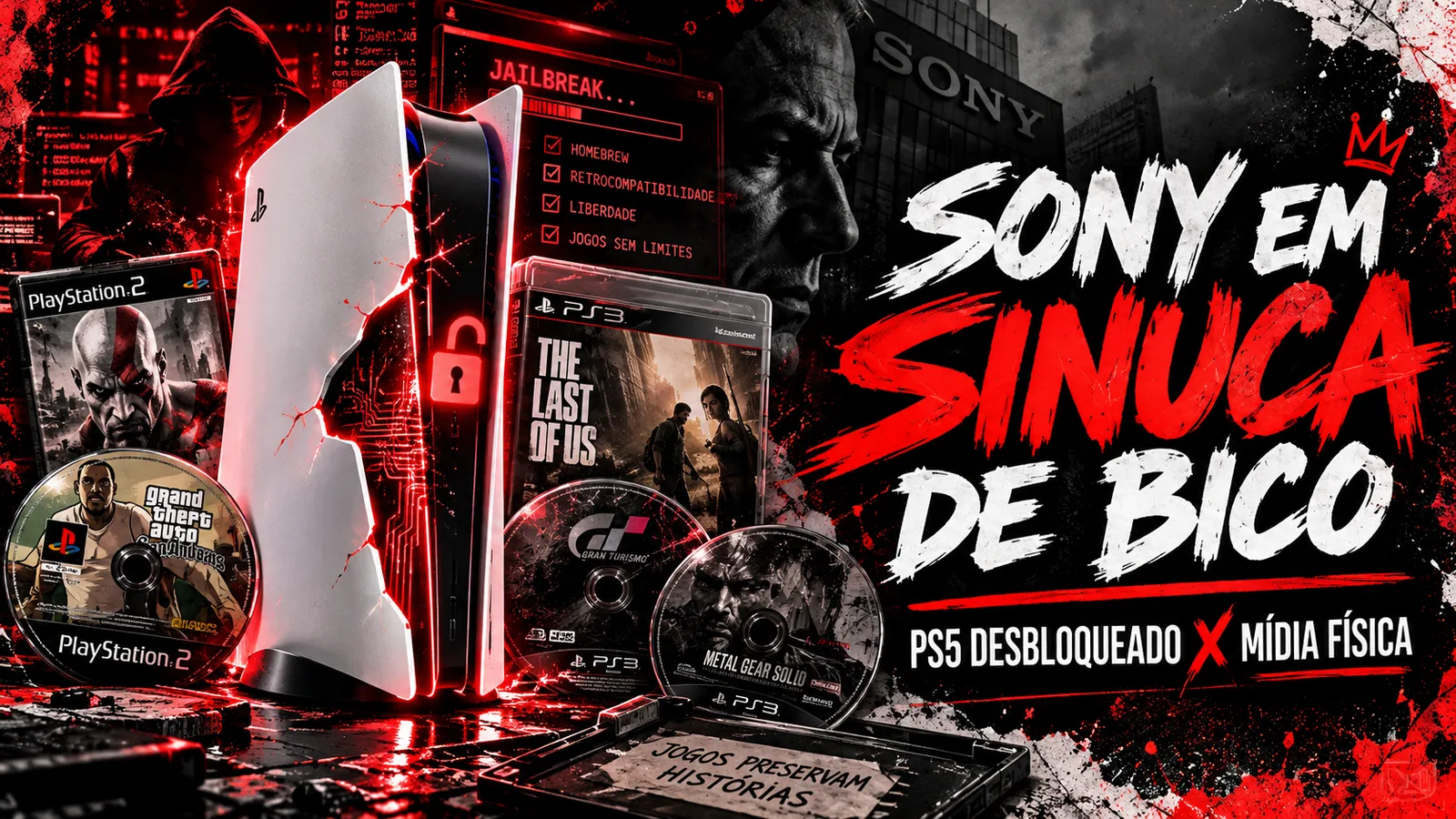 PS5 desbloqueado avança, mídia física resiste e Sony entra numa sinuca de bico
