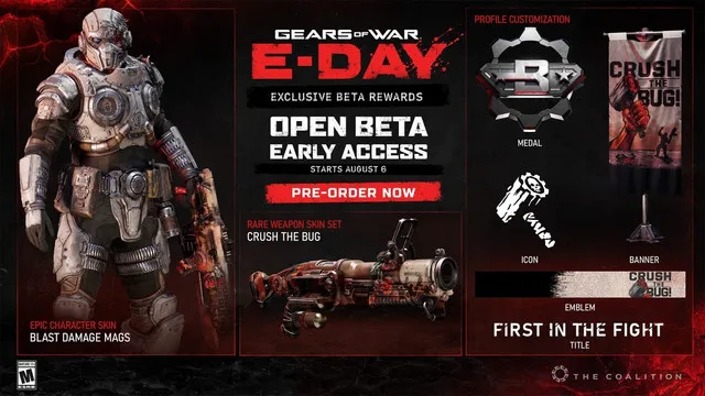Beta Aberta de Gears of War: E-Day dará skin gratuita para quem alcançar o nível 20