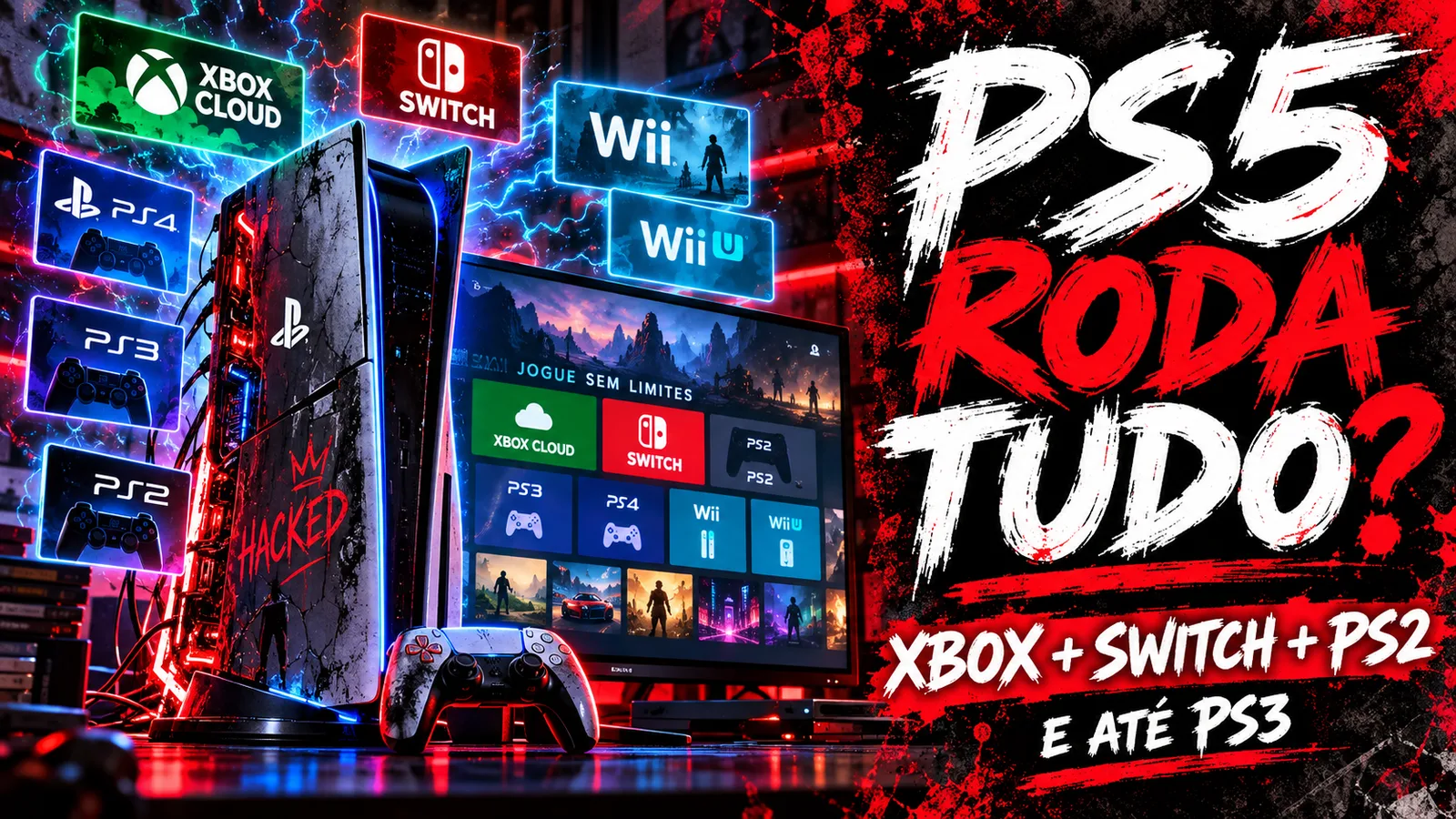 PS5 desbloqueado vira “console definitivo”: roda Xbox Cloud, Switch, Wii, Wii U, PS2 e até PS3