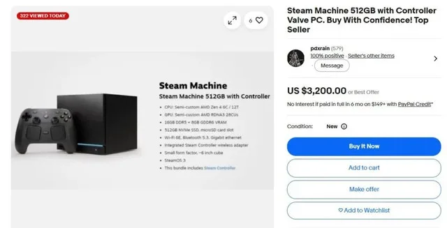 Steam Machine já aparece sendo revendida por até US$ 3.200 antes mesmo de chegar aos compradores