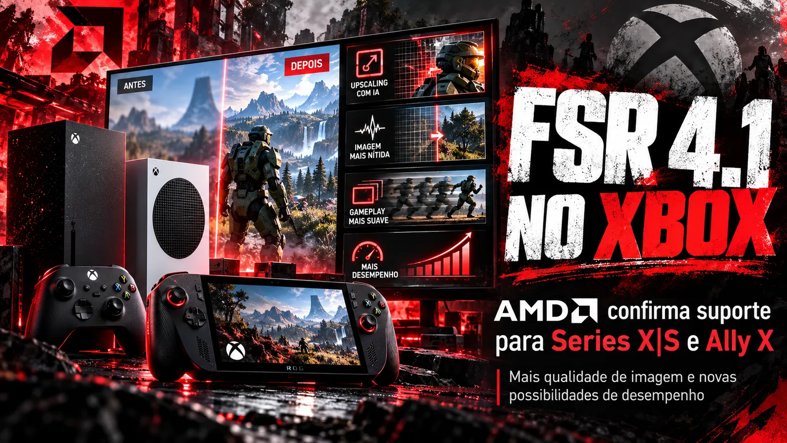 AMD confirma FSR 4.1 para Xbox Series X e Series S com promessa de melhorias gráficas e desempenho