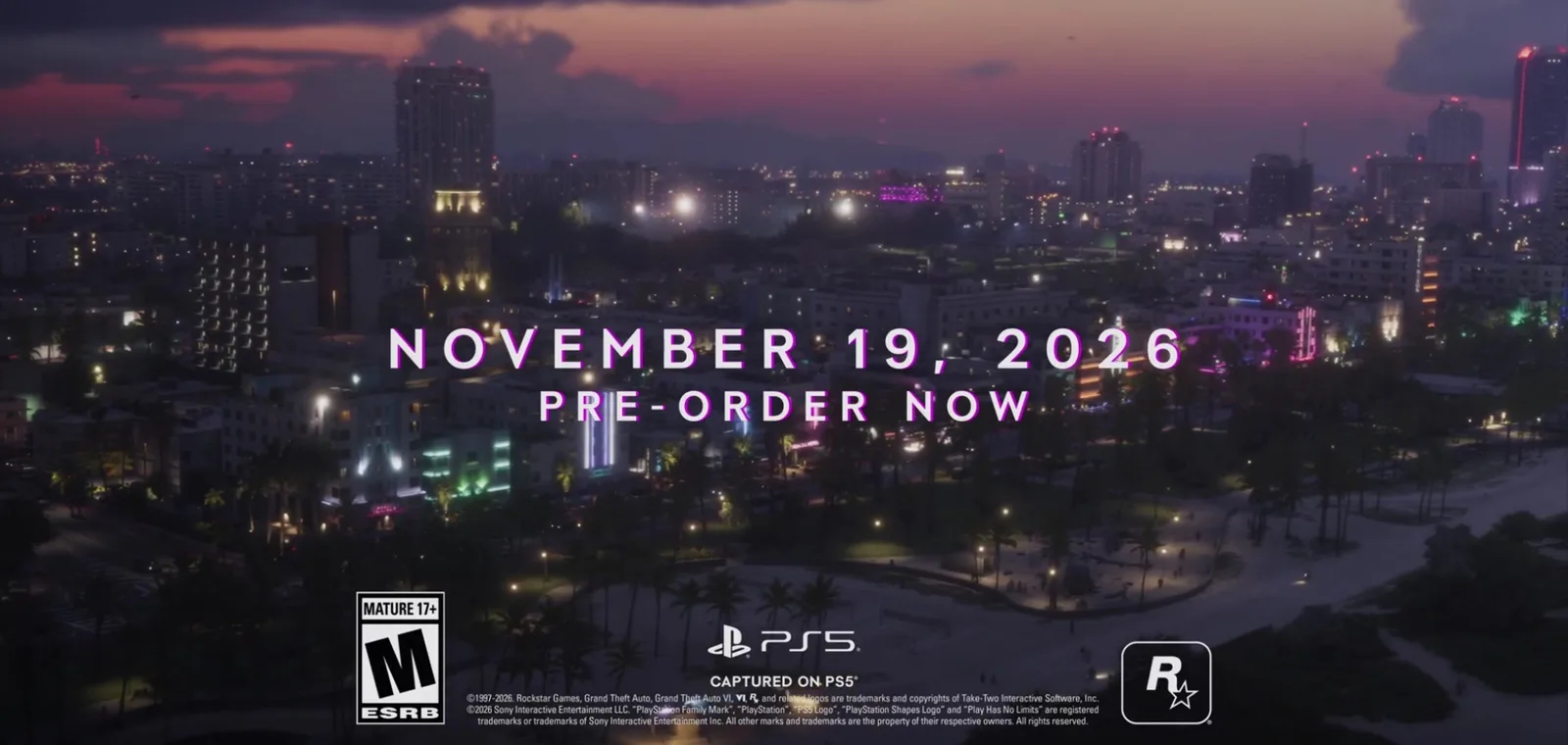 GTA 6 ganha novo trailer, Xbox fica fora da tela final e Rockstar destaca novamente o PlayStation 5