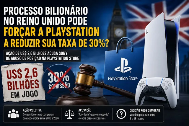 Processo bilionário no Reino Unido pode forçar a PlayStation a reduzir sua taxa de 30%