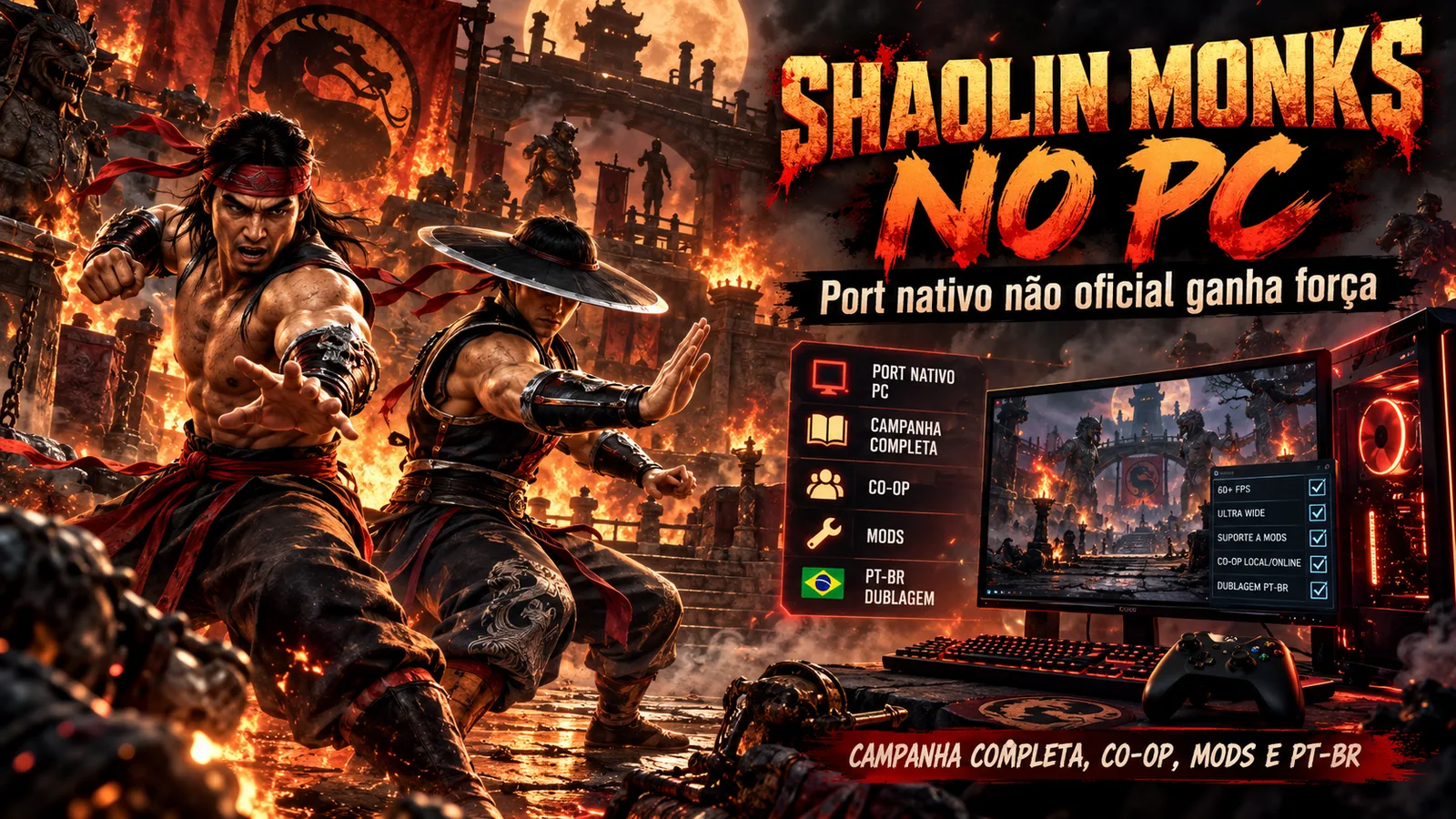 Mortal Kombat: Shaolin Monks ganha port nativo para PC com campanha completa e dublagem em português