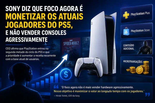 Sony prioriza receita recorrente da base atual do PS5, diz Hiroki Totoki