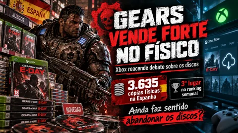 Gears of War: E-Day surpreende nas vendas físicas e reacende debate sobre o fim dos discos no PlayStation
