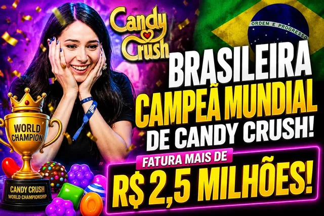 BRASILEIRA VENCE MUNDIAL DE CANDY CRUSH E FATURA MAIS DE R$ 2,5 MILHÕE