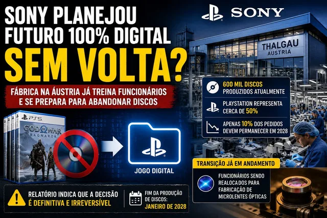 Sony planeja abandonar os discos há anos e dificilmente voltará atrás, diz relatório
