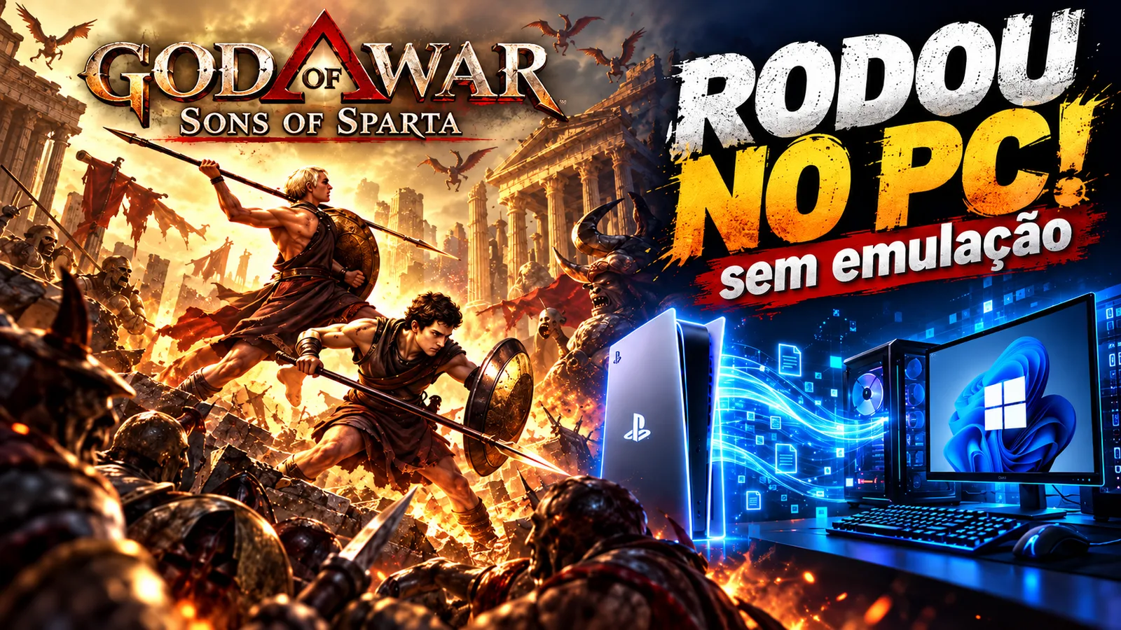 God of War Sons of Sparta já roda nativamente no Windows sem emulação tradicional de PS5