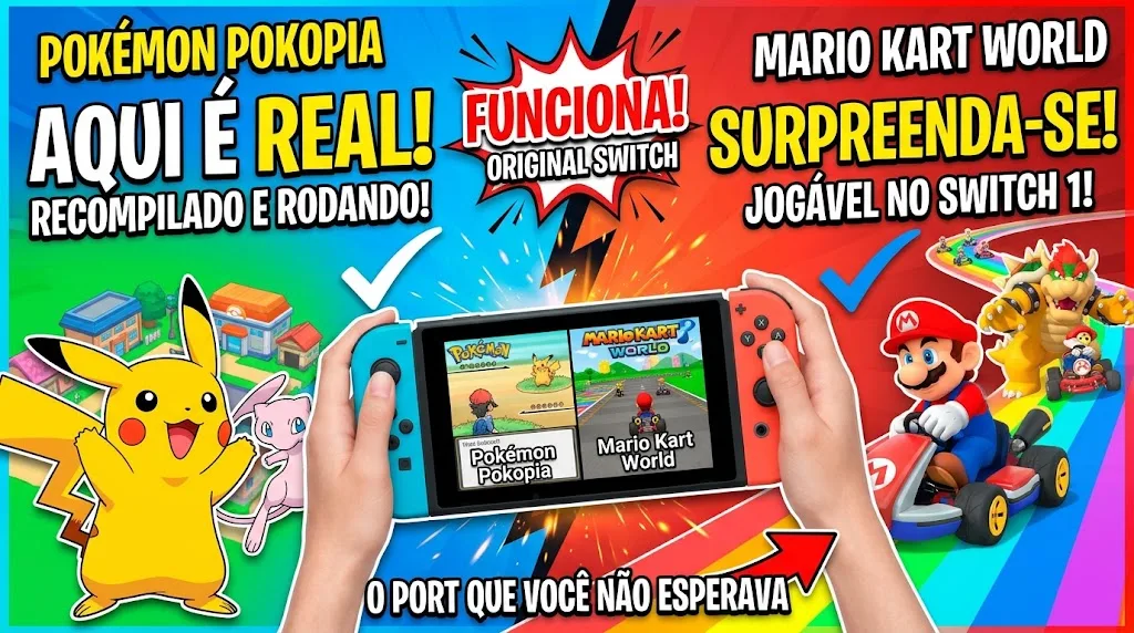 Pokémon Pokopia e Mario Kart World já rodam no Nintendo Switch original