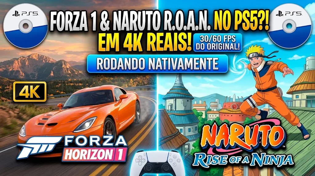 Forza Horizon e Naruto: Rise of a Ninja, dois exclusivos do Xbox 360, rodam nativamente no PS5 em 4K