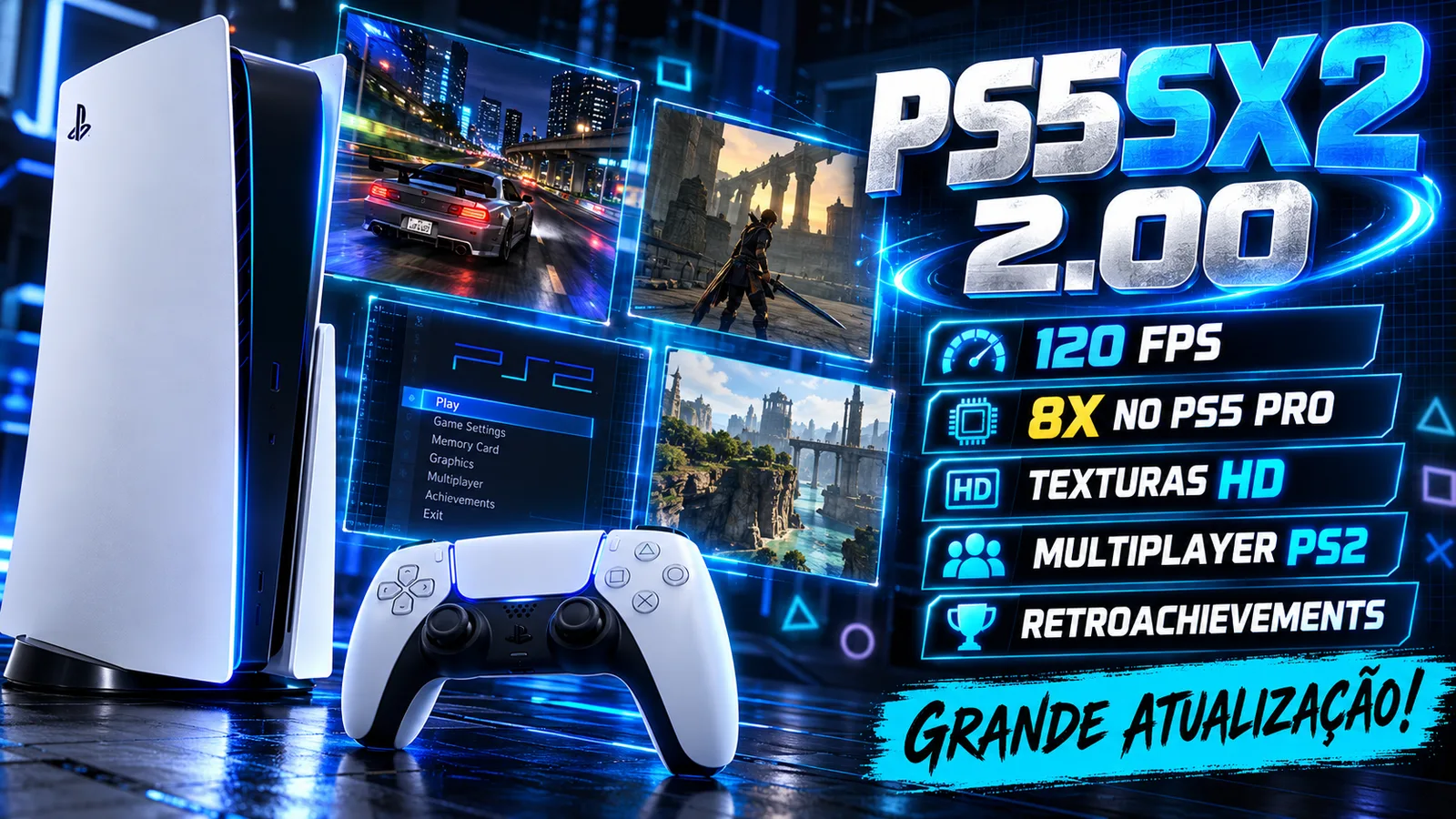 PS5SX2 2.00 leva jogos de PS2 a até 120 FPS e resolução 8x no PS5 Pro