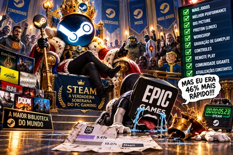 Epic Games tenta humilhar a Steam por velocidade e acaba virando piada após atualização da Valve