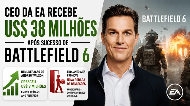 CEO da EA recebe US$ 38 milhões após sucesso de Battlefield 6 e nova rodada de demissões