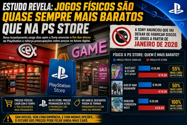 🚨 ESTUDO REVELA: JOGOS FÍSICOS SÃO QUASE SEMPRE MAIS BARATOS QUE NA PS STORE