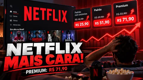 Netflix mete a mão no bolso dos brasileiros! Premium chega a R$ 71,90 e até plano com anúncios fica mais caro