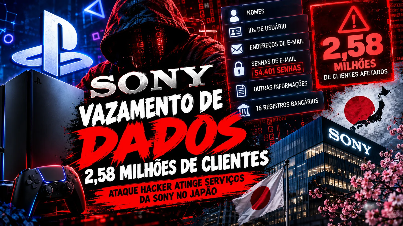 Sony confirma ataque hacker com vazamento de dados de 2,58 milhões de clientes no Japão